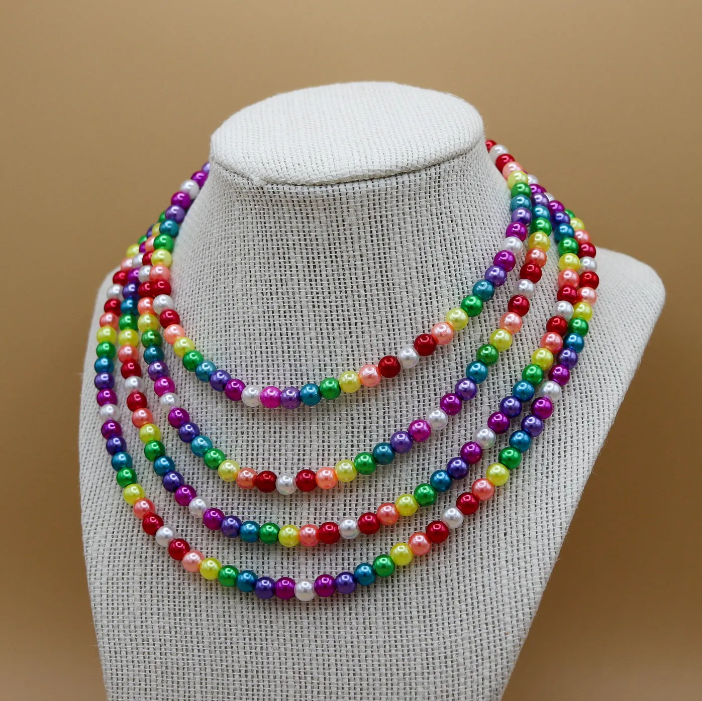 MTO | Necklace | Dainty Faux Pearl | Rainbow