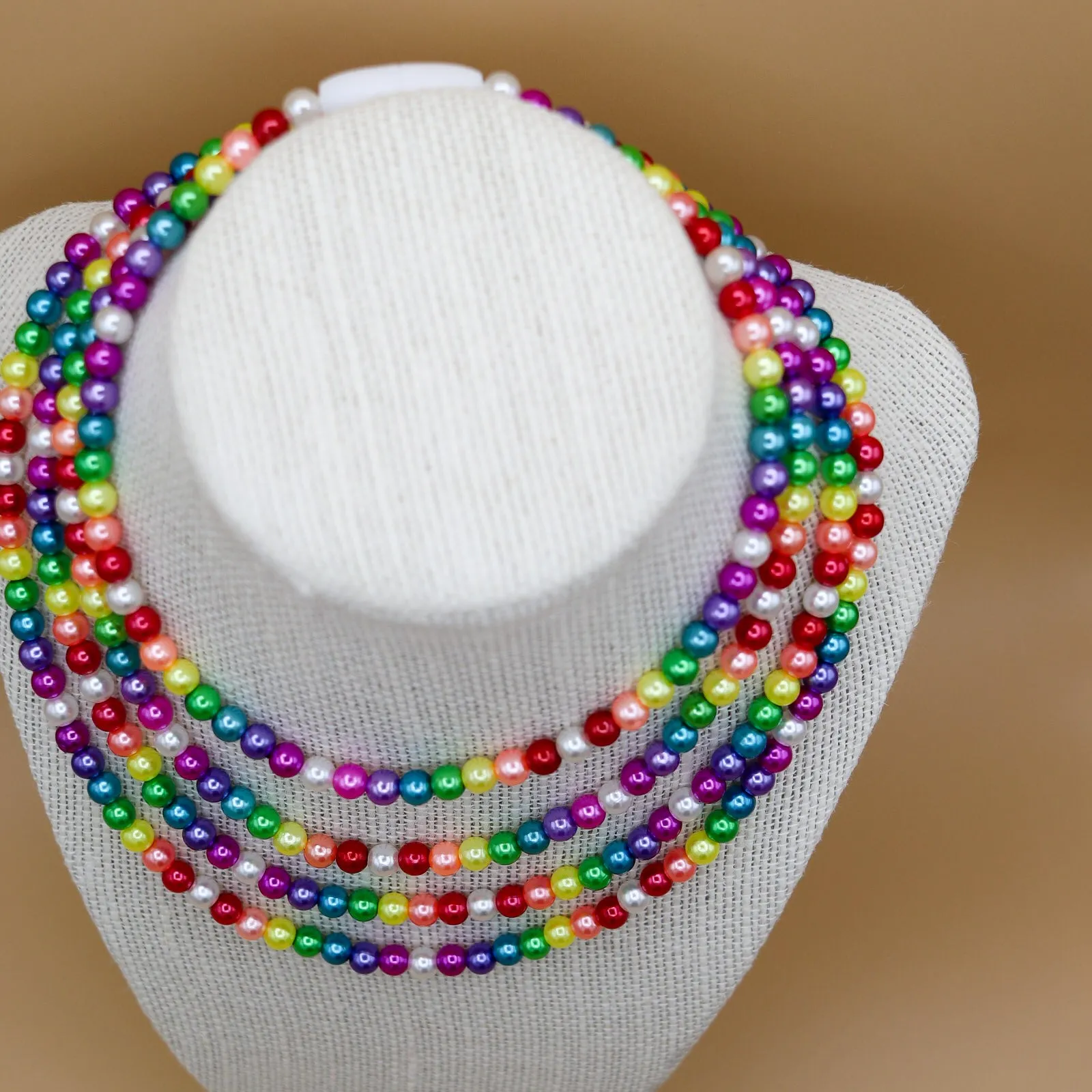 MTO | Necklace | Dainty Faux Pearl | Rainbow
