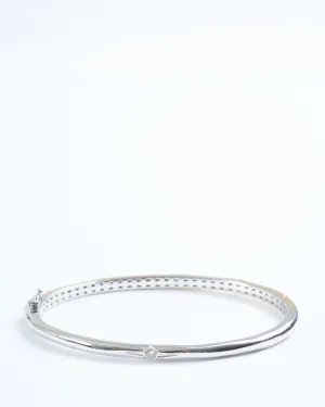narrow two-toned starburst diamond bangle - gold/silver