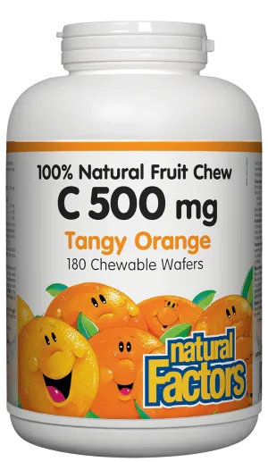 Natural Factors C Natural Fruit Chews 500 mg - Tangy Orange (Chewable Wafers)
