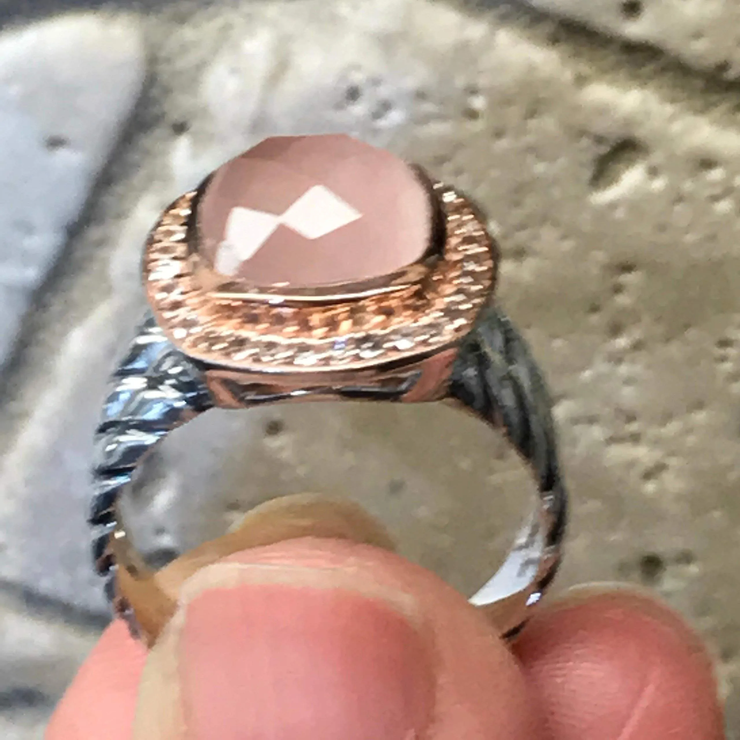 Natural Pink Rose Quartz 14k Rose Gold, 925 Sterling Silver Ring Size 6, 7, 8, 9