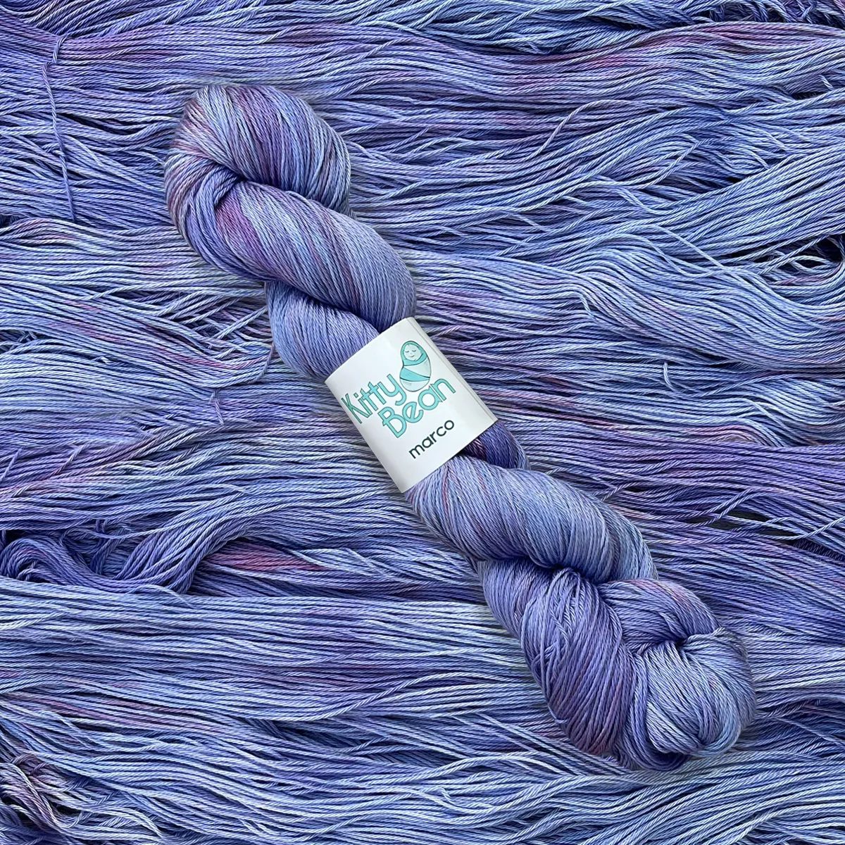 NEW Marco Sock: Pima Cotton Fingering Yarn | Hand-Dyed Skeins | KittyBean Knitting