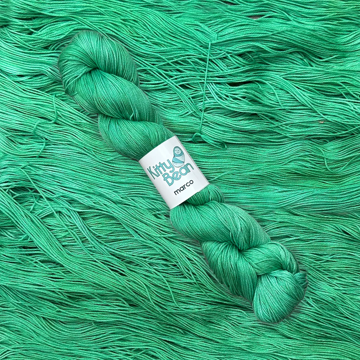 NEW Marco Sock: Pima Cotton Fingering Yarn | Hand-Dyed Skeins | KittyBean Knitting