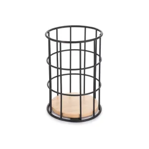 New MSV Kitchen utensil holder Industrial design Wood & Steel ELIE Matte black
