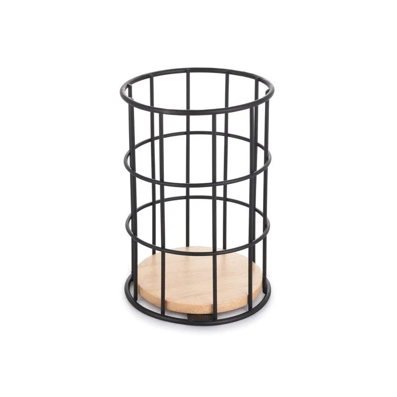 New MSV Kitchen utensil holder Industrial design Wood & Steel ELIE Matte black