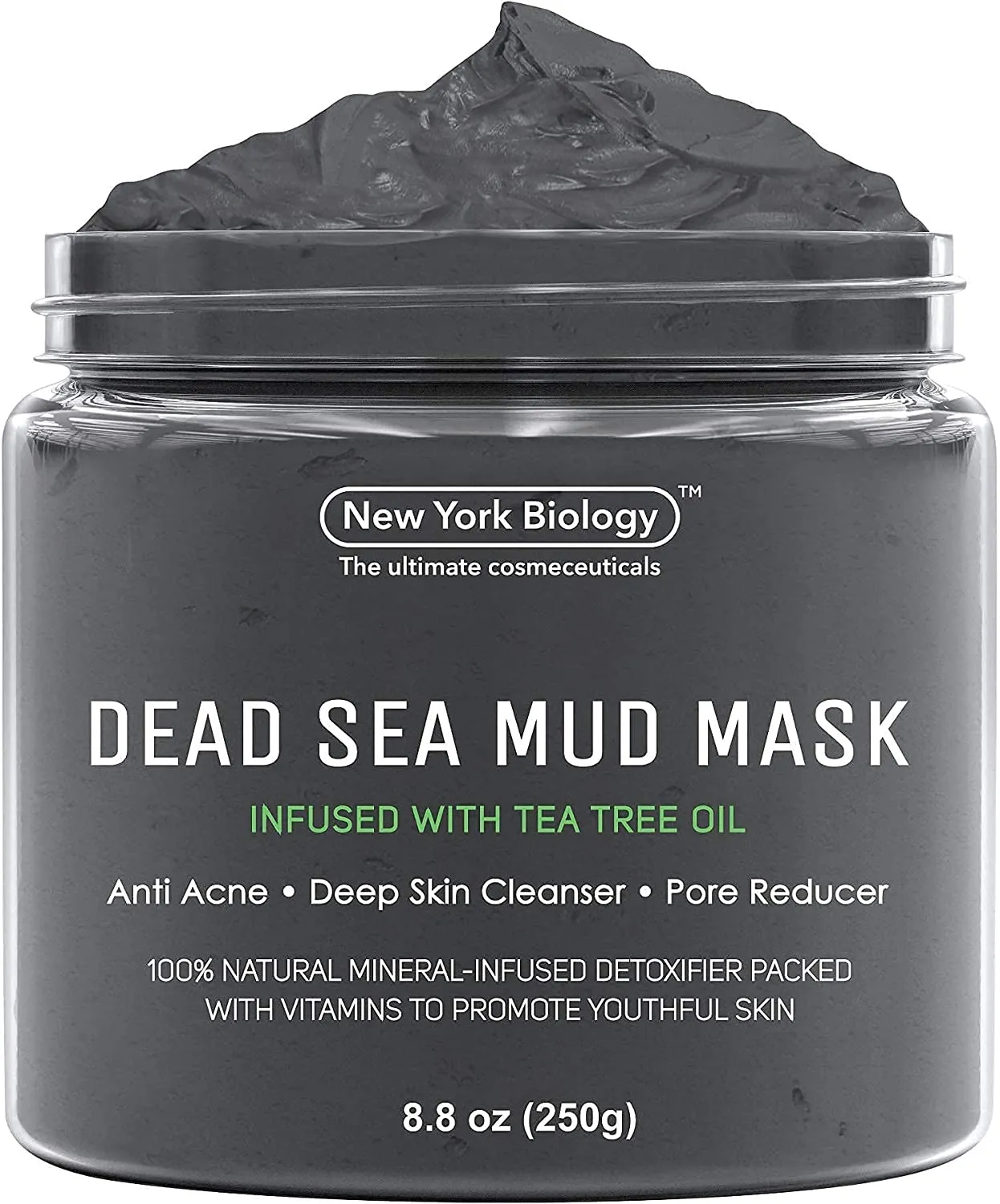 New York Biology Dead Sea Mud Mask for Face and Body - Spa Quality Pore Reducer for Acne, Blackheads and Oily Skin, Natural Skincare for Women, Men - Tightens Skin for A Healthier Complexion - 8.8 oz