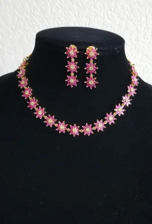 Nikhila Ganta Cz South Indian Necklace With Gold Plating Sr40 Ruby