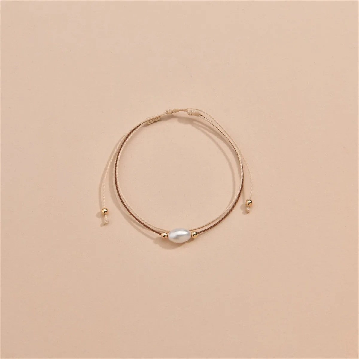 Pearl & 18K Gold-Plated Layered Anklet