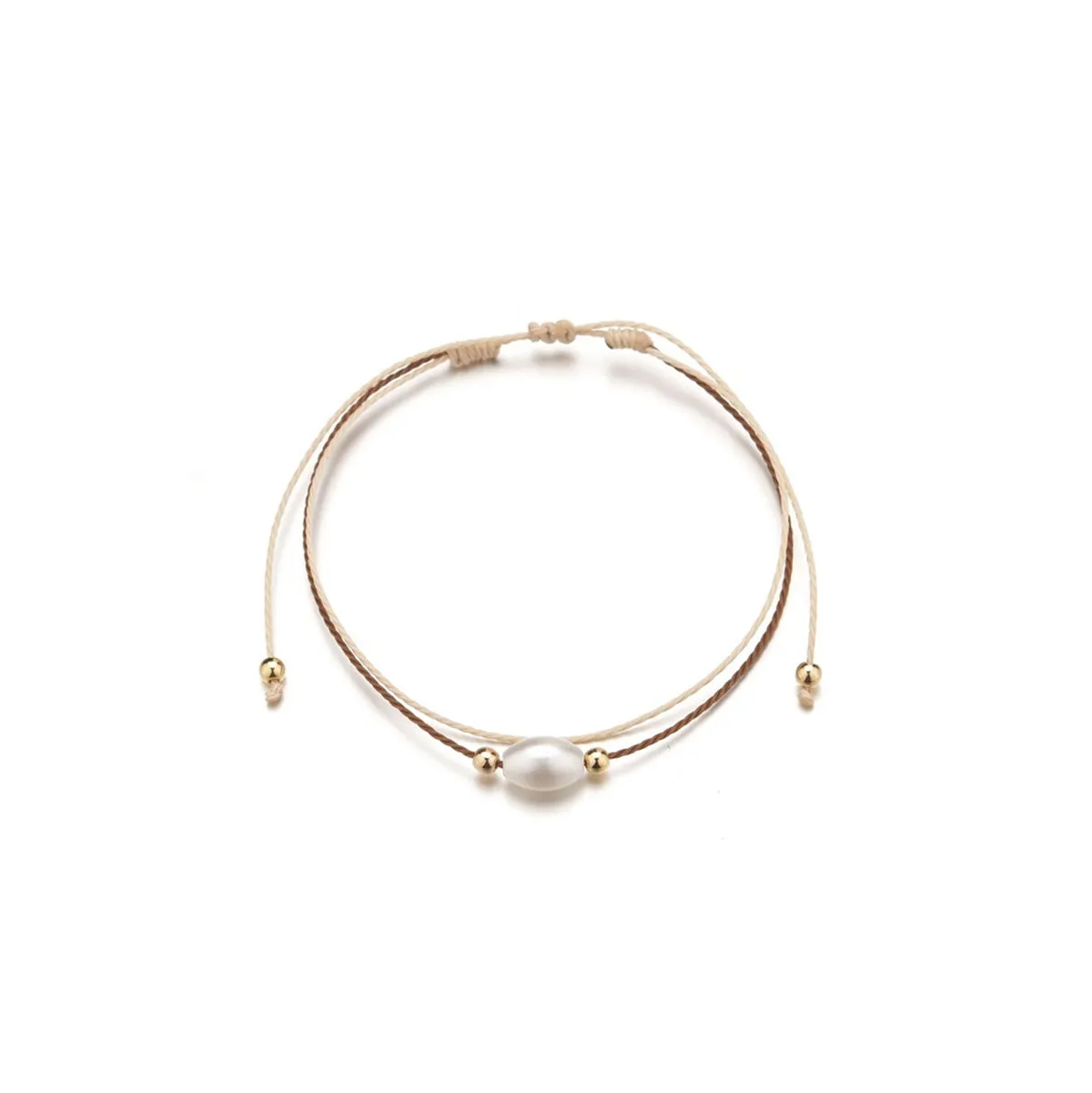 Pearl & 18K Gold-Plated Layered Anklet