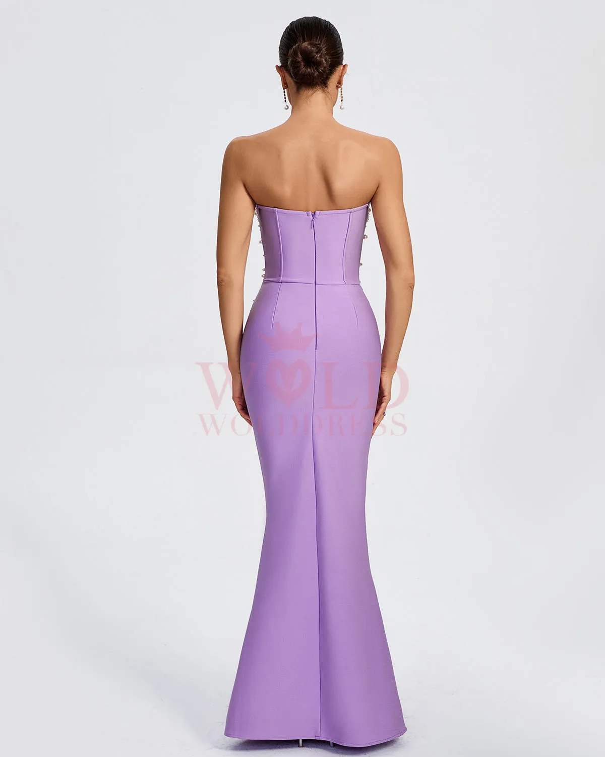 Pearl Detail Maxi Mermaid Bandage Dress