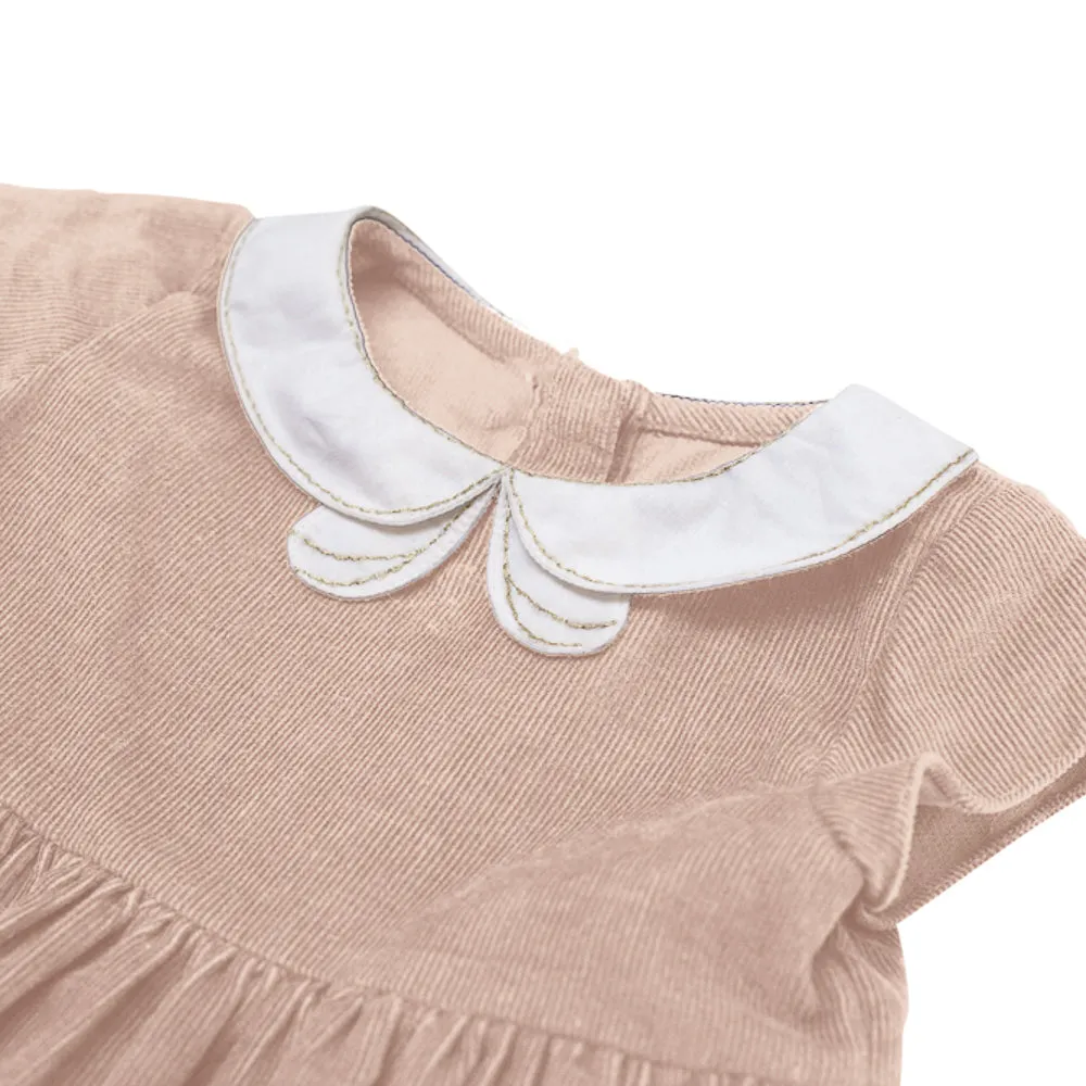 Peter Pan Collar Dress | Pink Meringue Corduroy