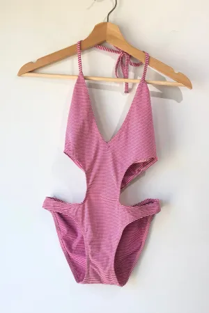 Pink Striped Swimsuit