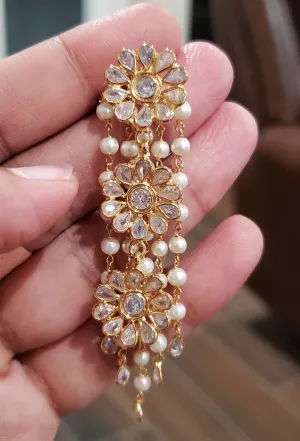 PREORDER Polki Pearl Tassel Earrings