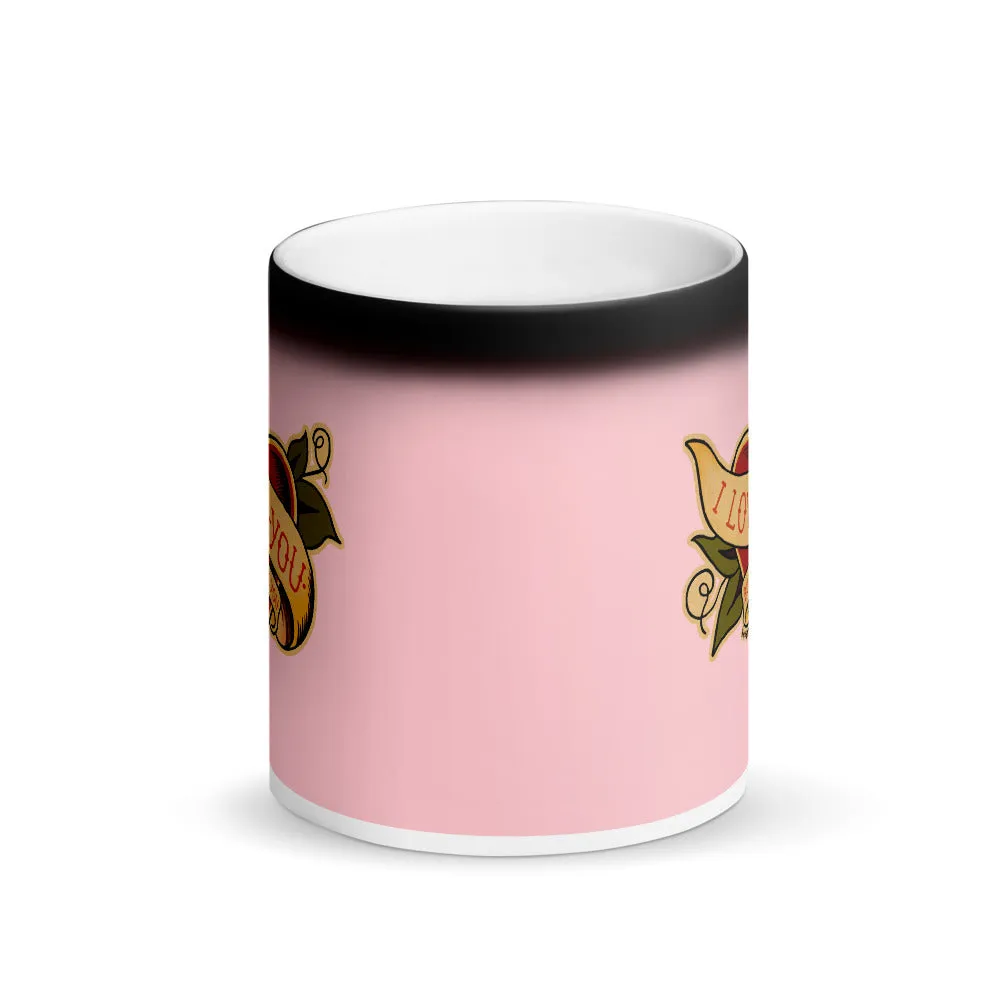 "I Love You But I Hate You" Matte Black Magic Mug design by Hero.