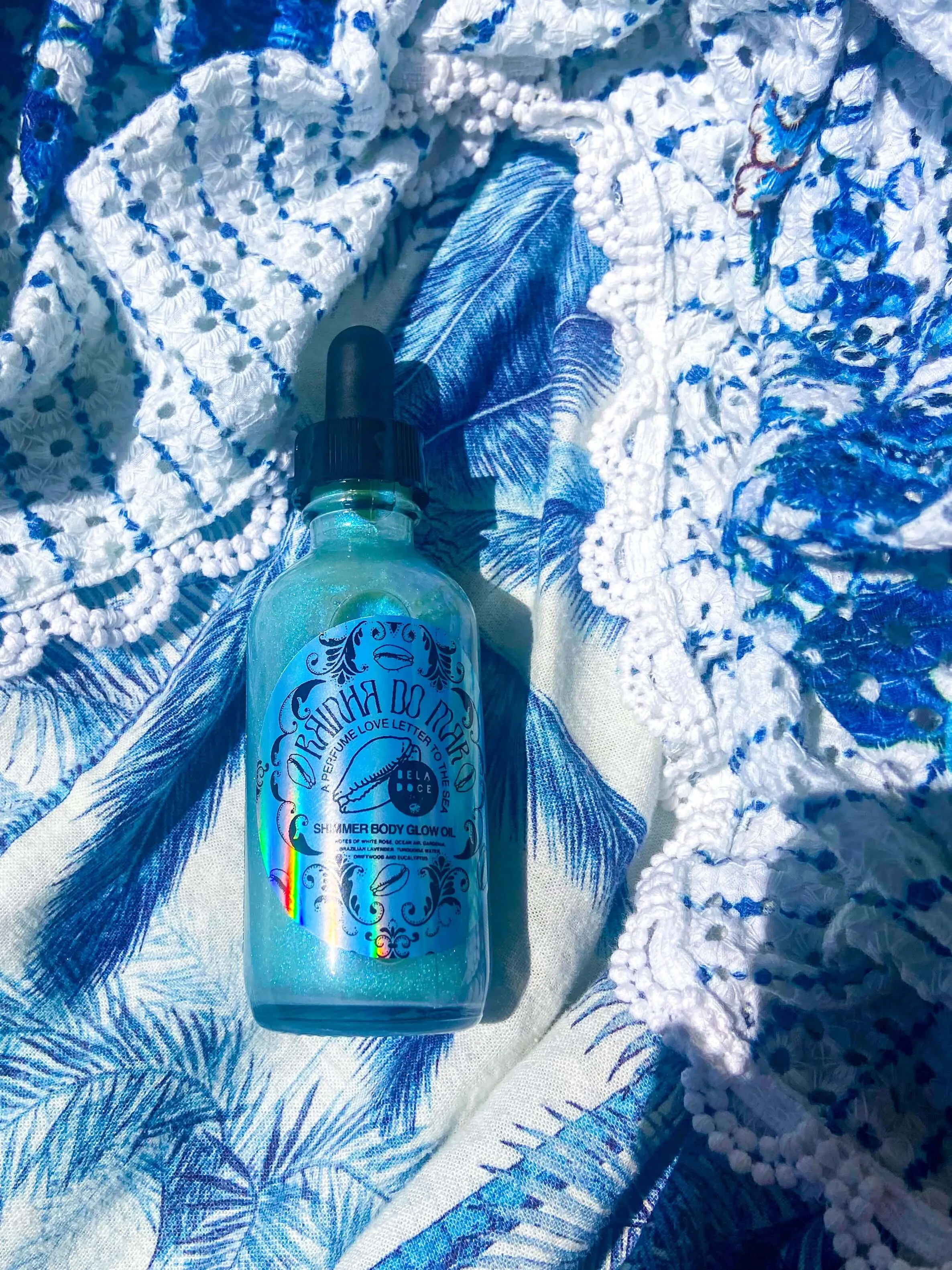 Rainha do Mar Iridescent Blue Shimmer Glow Oil
