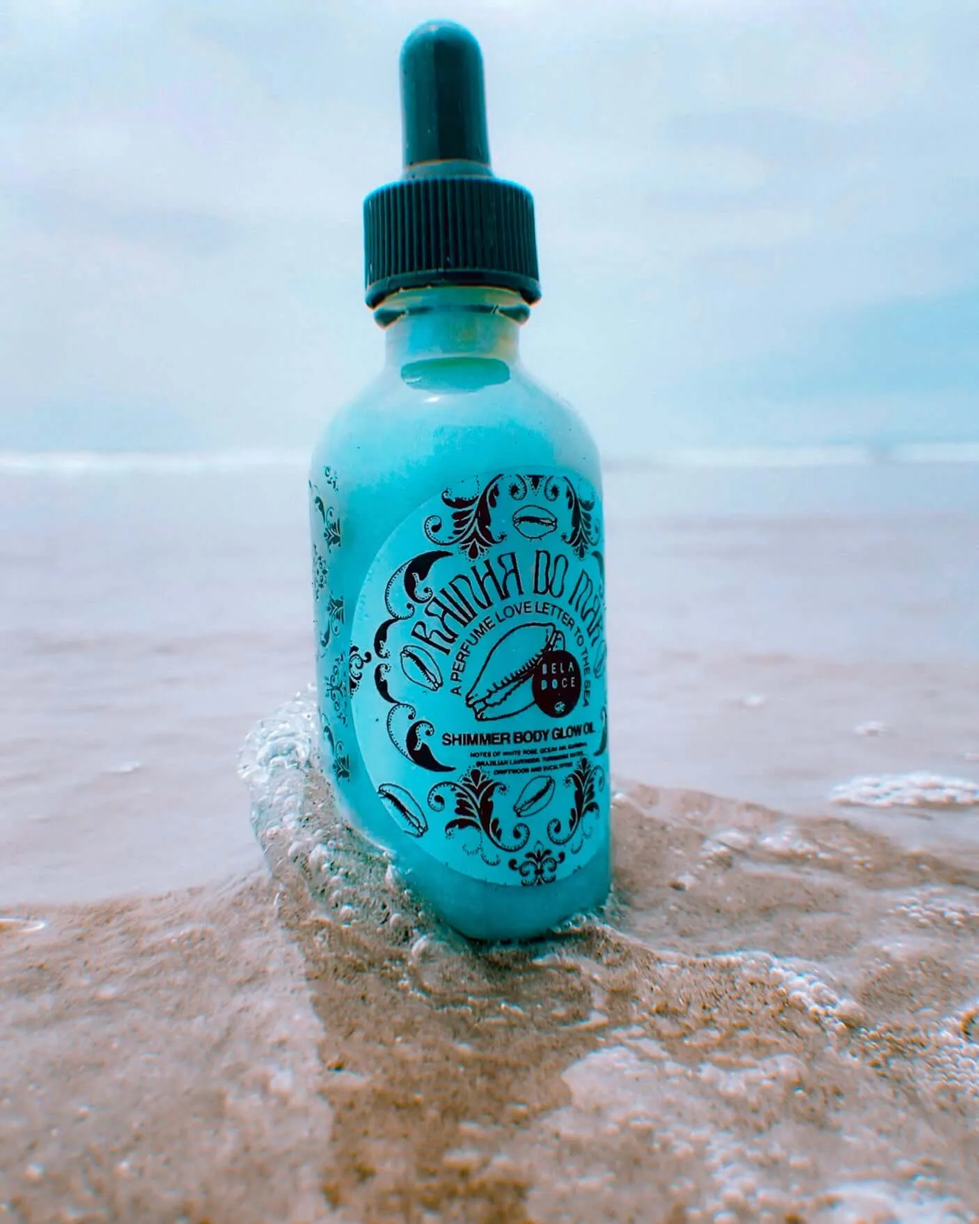 Rainha do Mar Iridescent Blue Shimmer Glow Oil