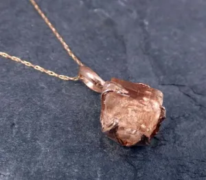 raw rough champagne pink topaz 14k rose gold pendant gold pink gemstone necklace raw gemstone jewelry byangeline 0303 Alternative Engagement