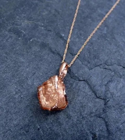 raw rough champagne pink topaz 14k rose gold pendant gold pink gemstone necklace raw gemstone jewelry byangeline 0303 Alternative Engagement