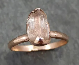 raw rough champagne pink topaz 14k rose gold solitaire ring gold pink gemstone engagement statement ring raw gemstone jewelry 0569 Alternative Engagement
