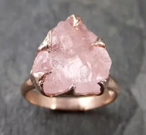 raw rough morganite 14k rose gold solitaire pink gemstone ring statement ring raw gemstone jewelry byangeline 1265 Alternative Engagement