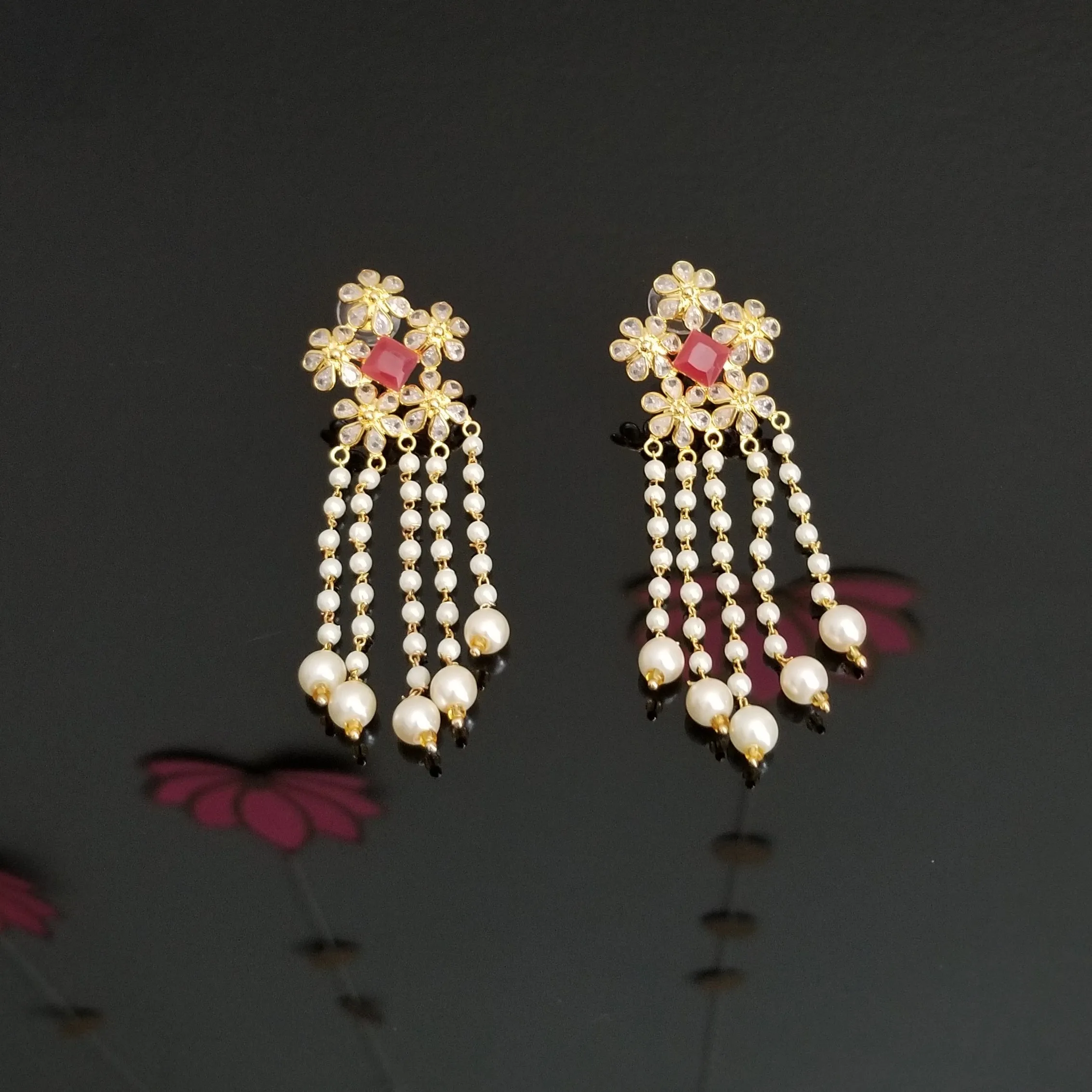 Reserved For Sowmya P and Niharika Beelu  Light Weight Pearl Tassel Jhumkas