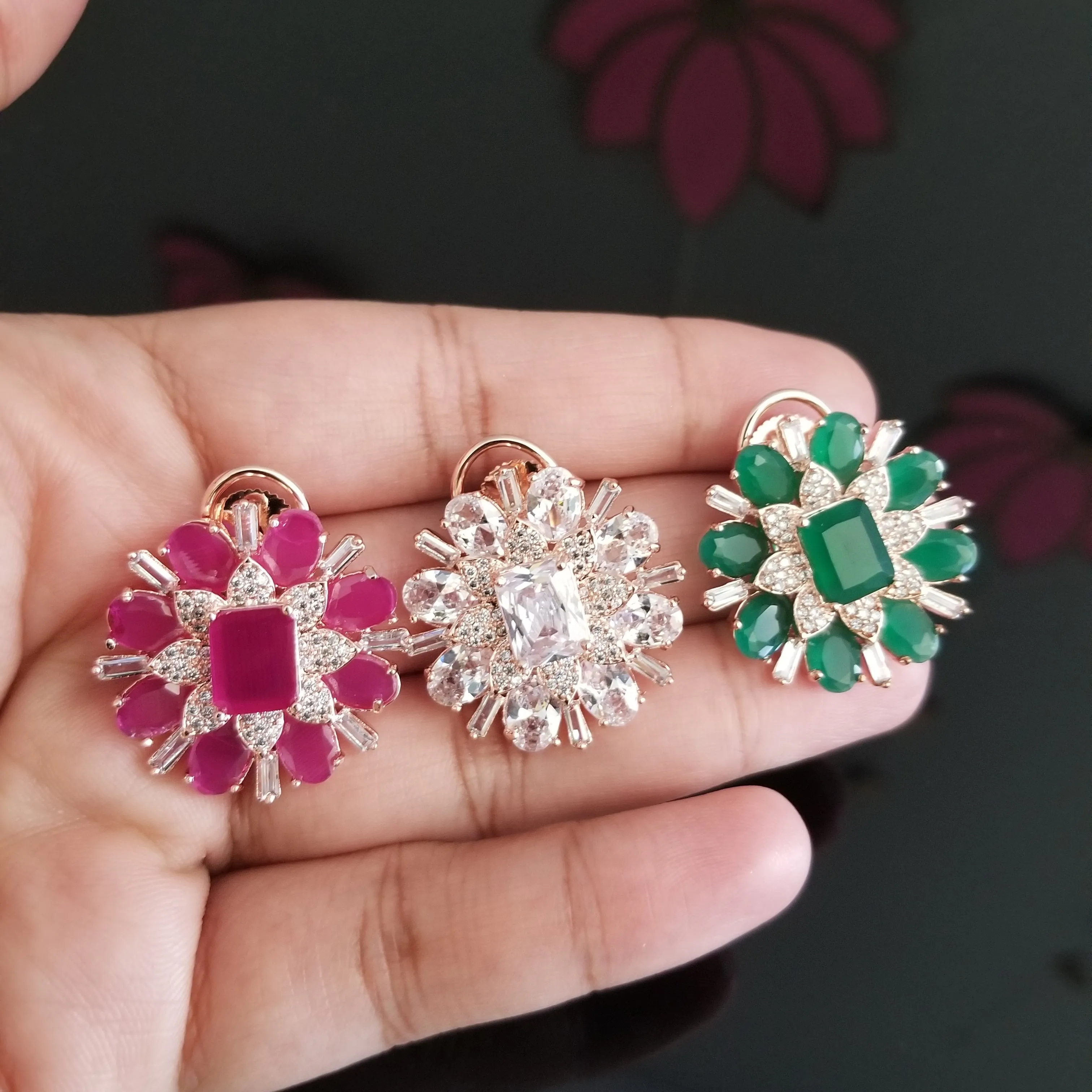 Rose Gold Finish AD Studs