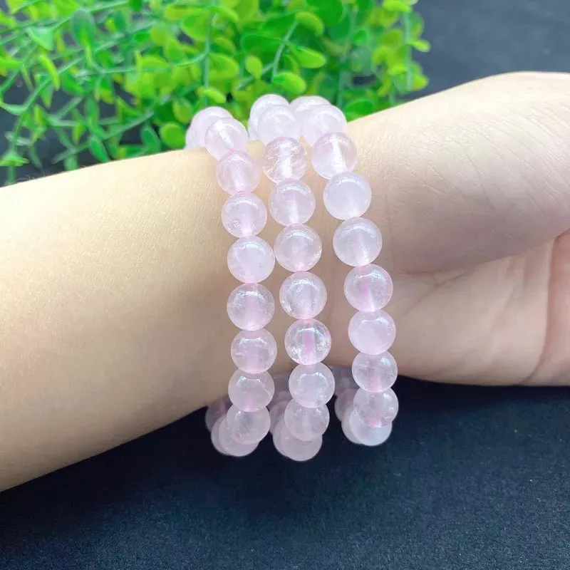 Rose Quartz Bracelet - 8mm Round