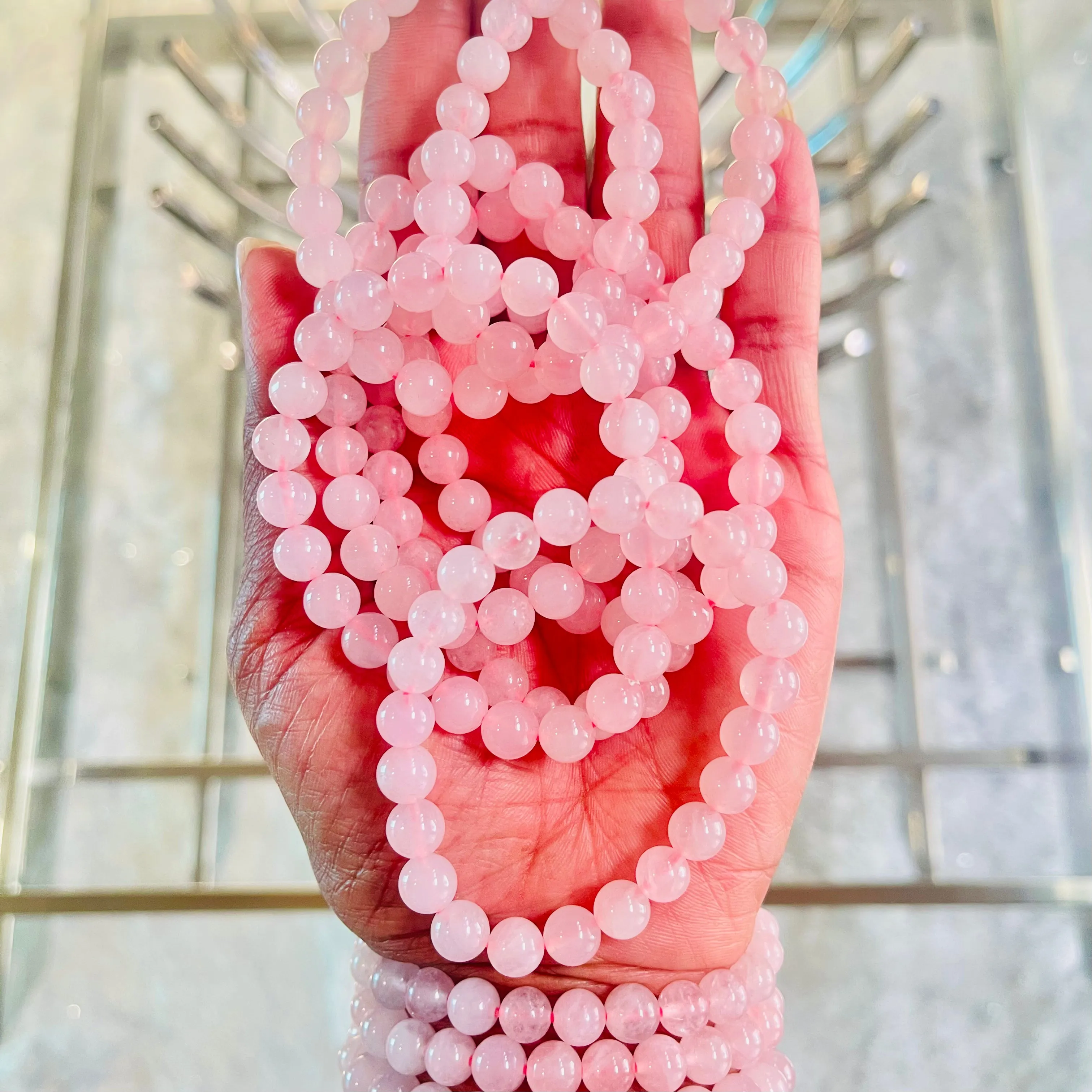 Rose Quartz Bracelet - 8mm Round
