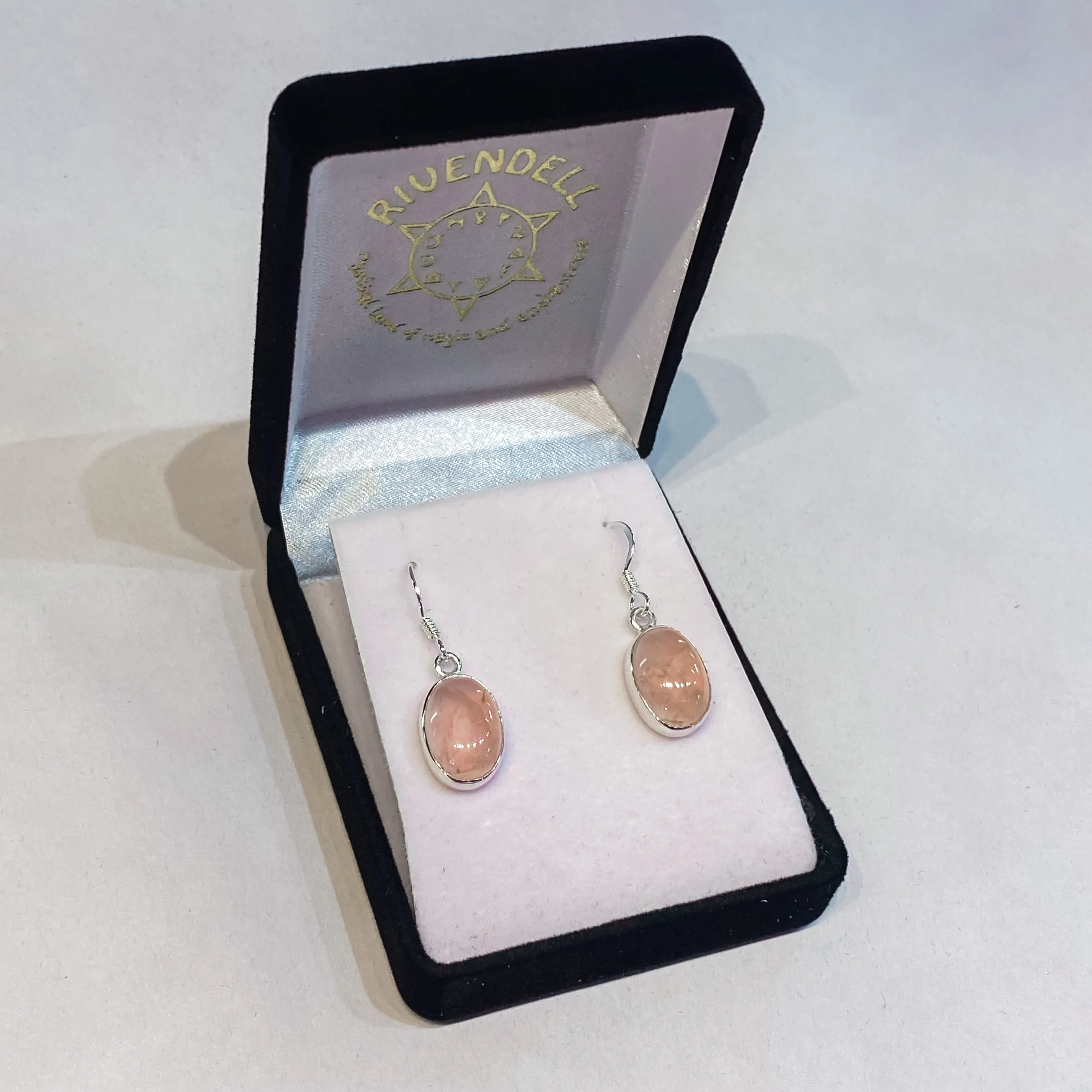 Rose Quartz Earrings - Oval