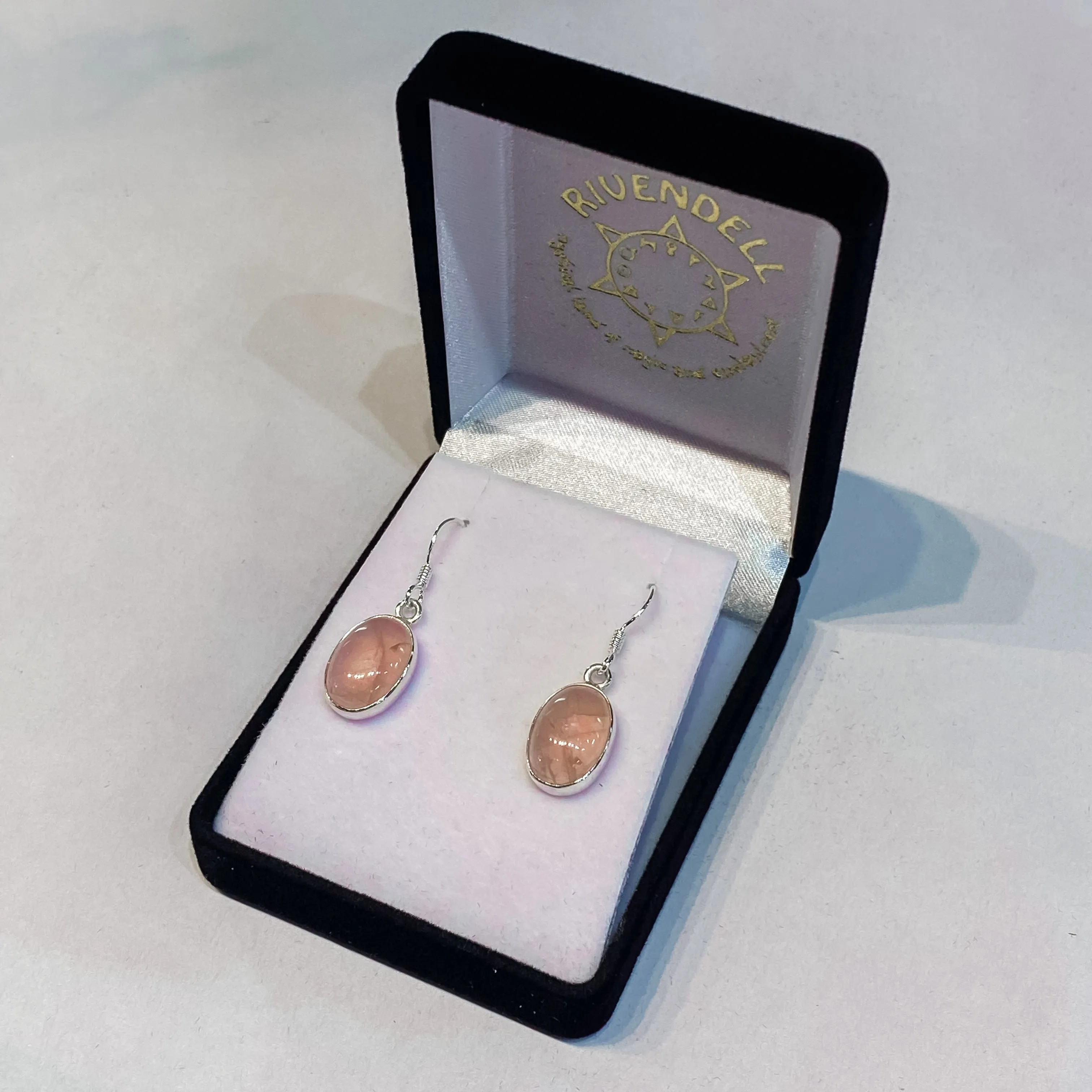 Rose Quartz Earrings - Oval