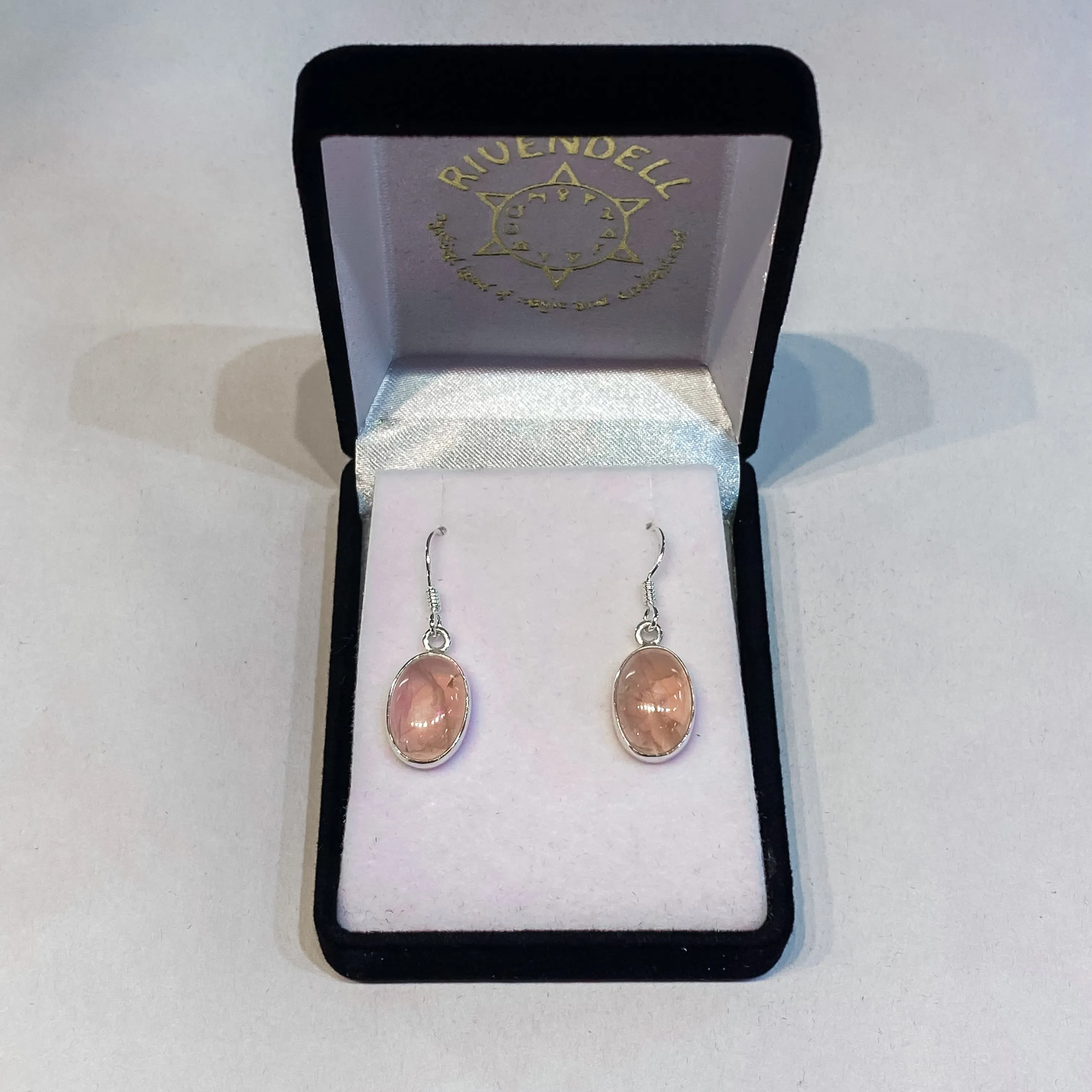 Rose Quartz Earrings - Oval