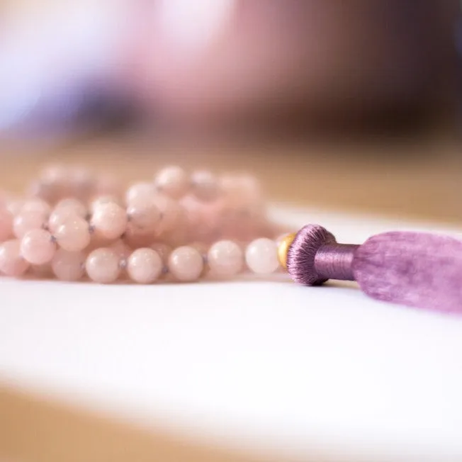 Rose Quartz Mala 18K Gold