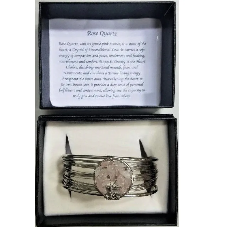Rose Quartz Tree of Life Bracelet