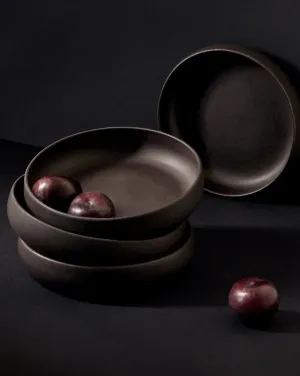 S/4 Tunisian Pasta Bowls - Matte Black