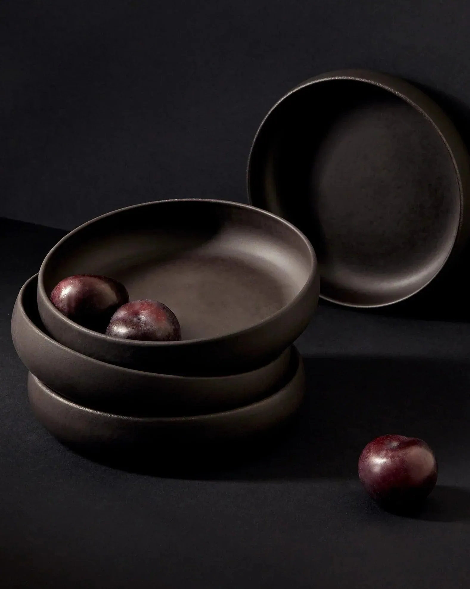 S/4 Tunisian Pasta Bowls - Matte Black