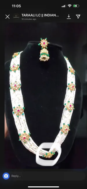 Samatha Pearl Set With Gold Plating