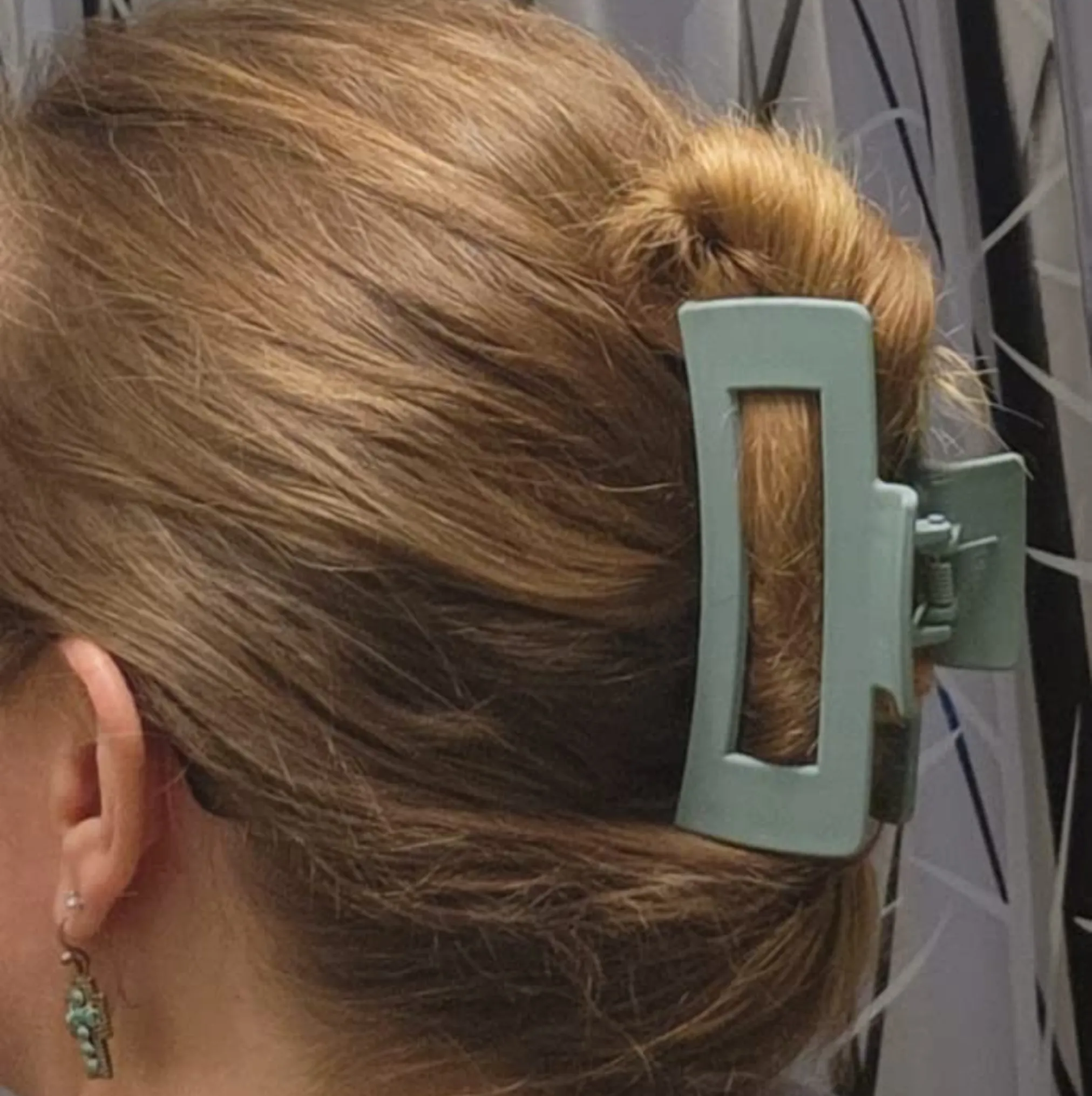 Sea Green Box Hair Claw Clip