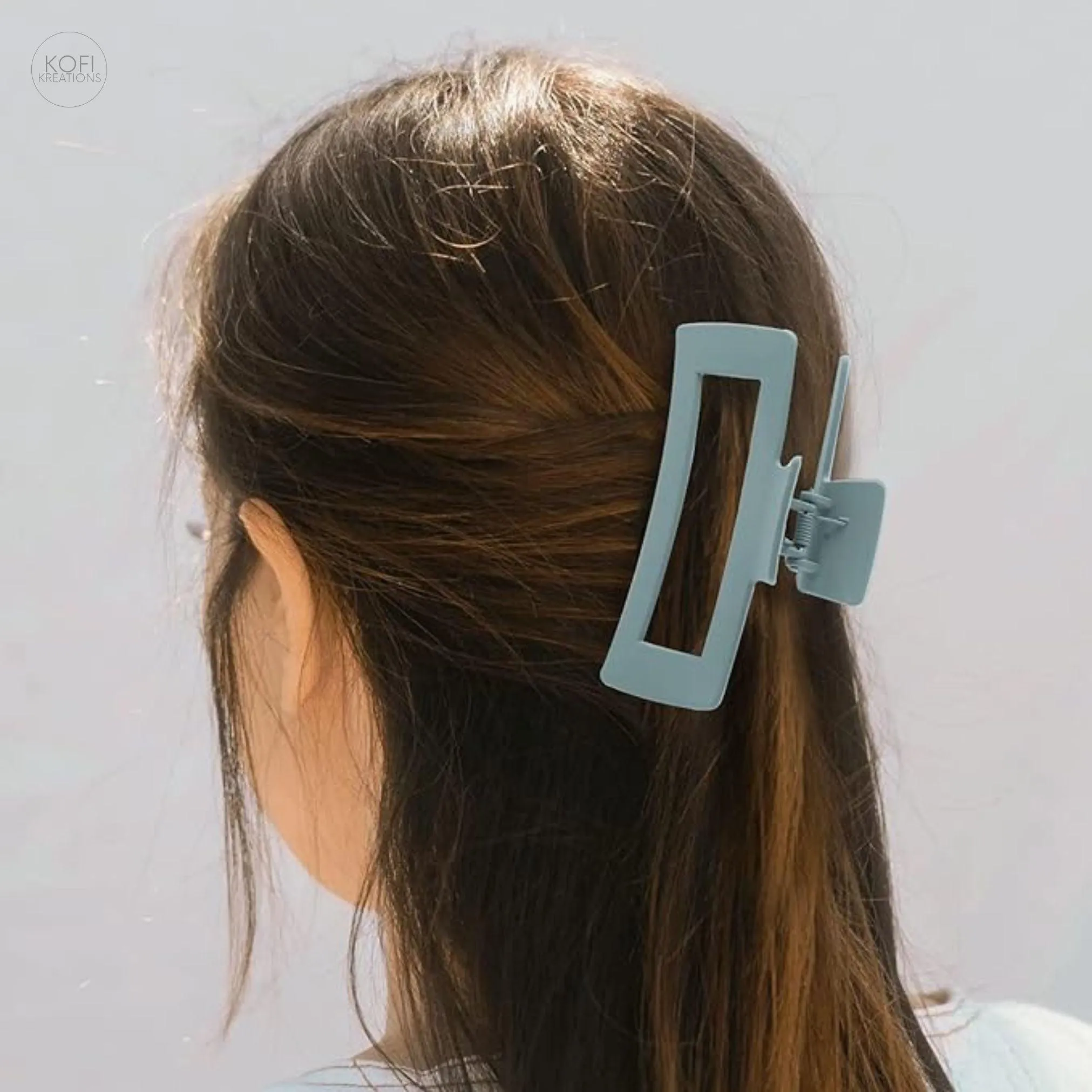 Sea Green Box Hair Claw Clip