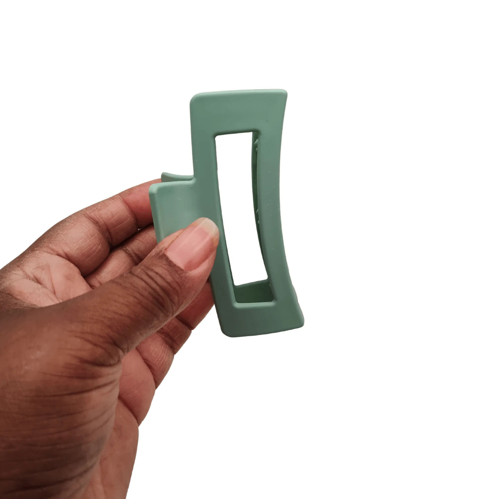 Sea Green Box Hair Claw Clip