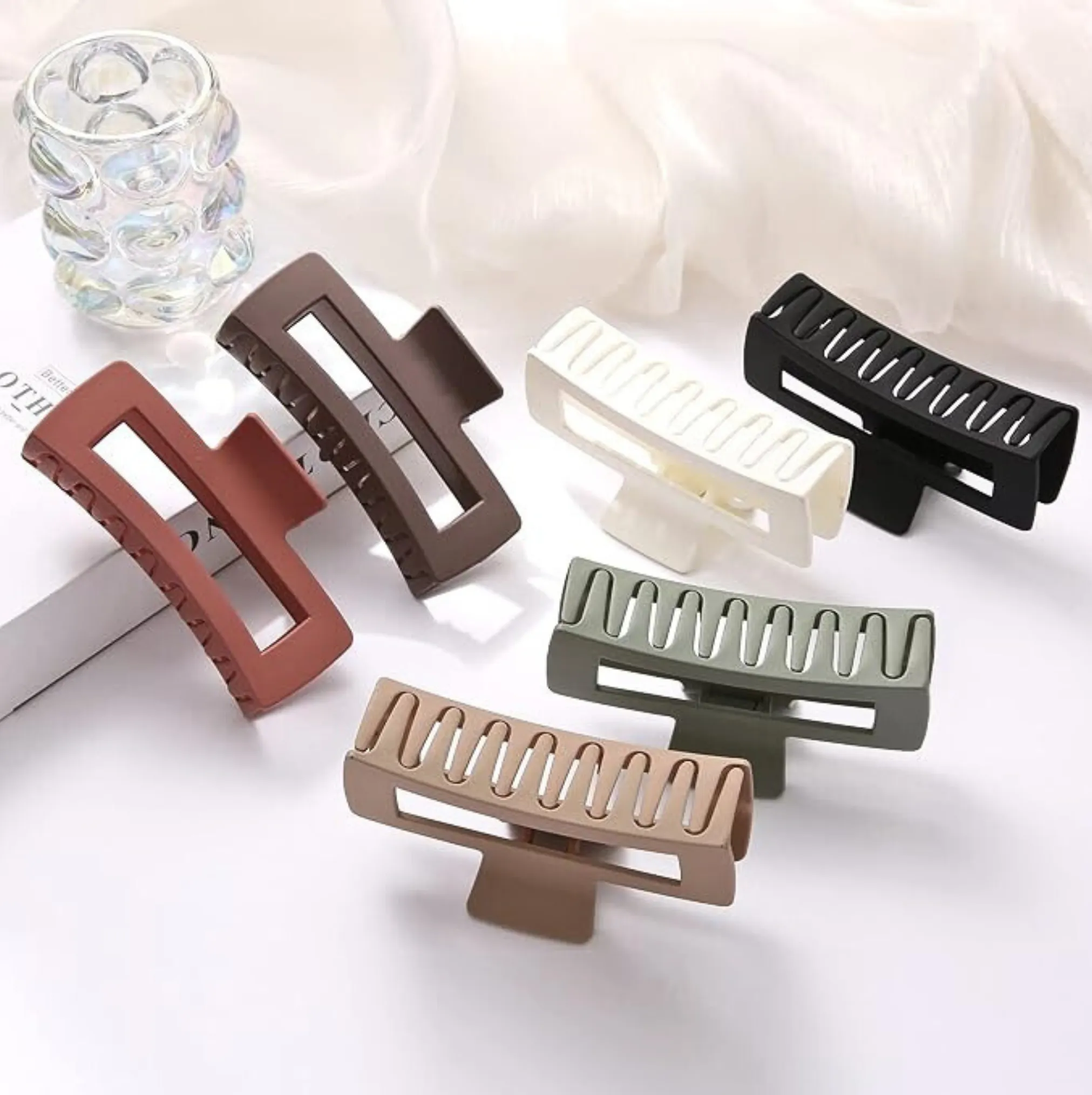 Sea Green Box Hair Claw Clip