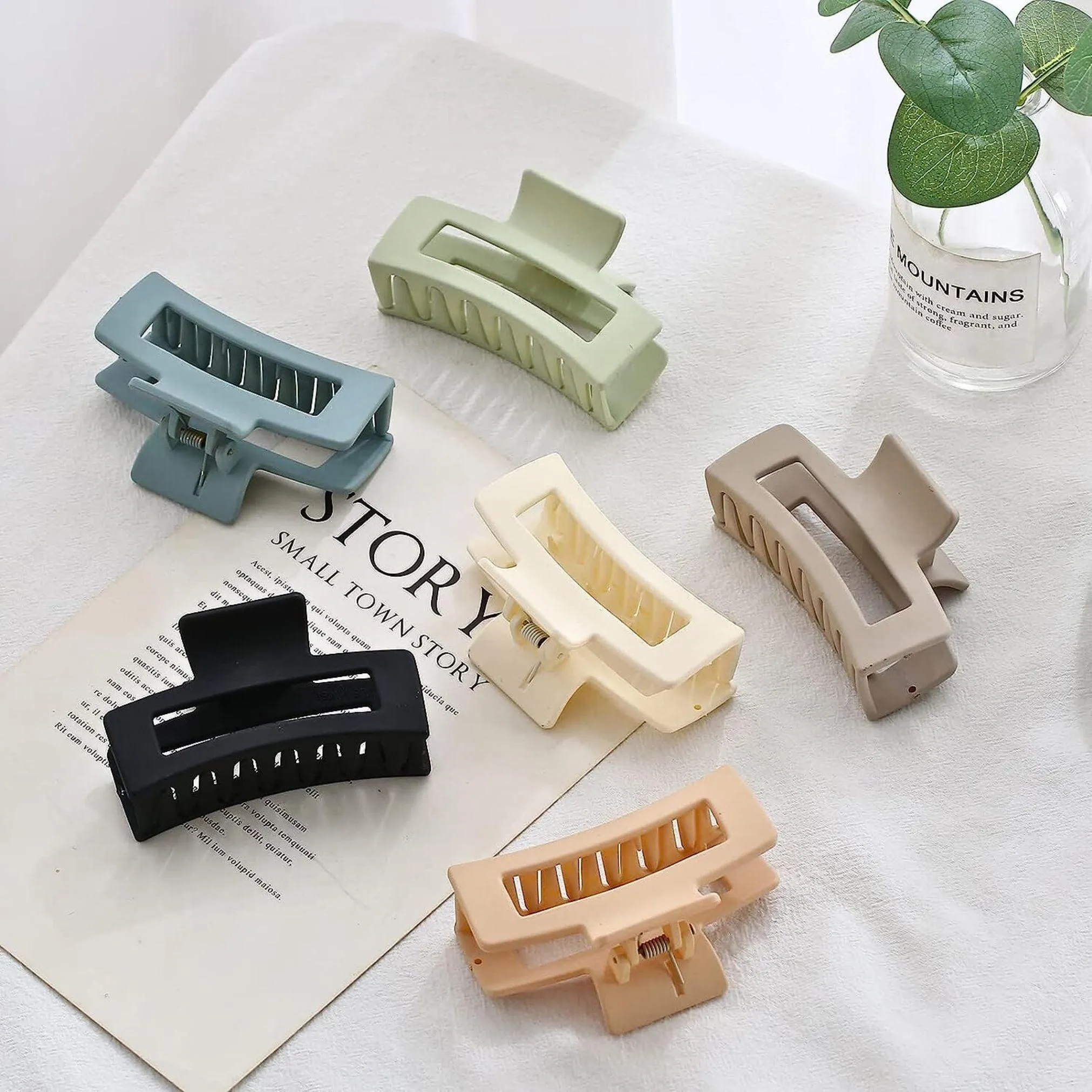 Sea Green Box Hair Claw Clip