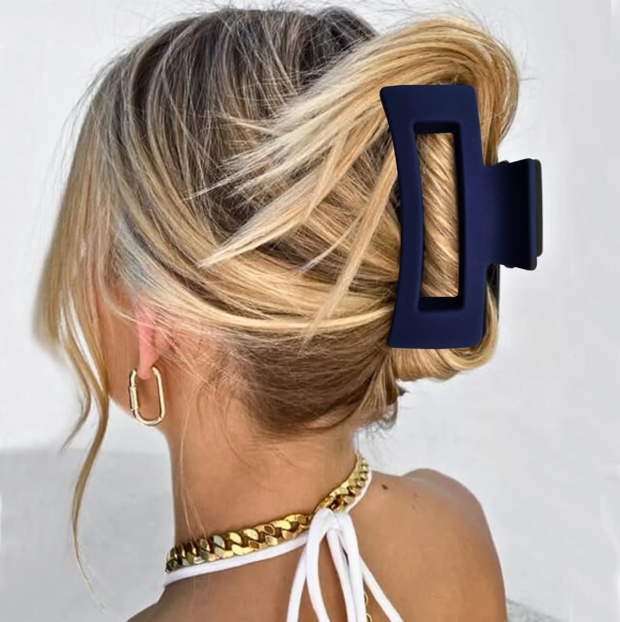 Sea Green Box Hair Claw Clip