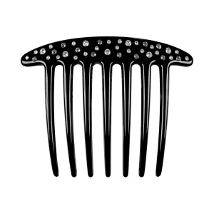 Semi Crystal French Black Twist Comb