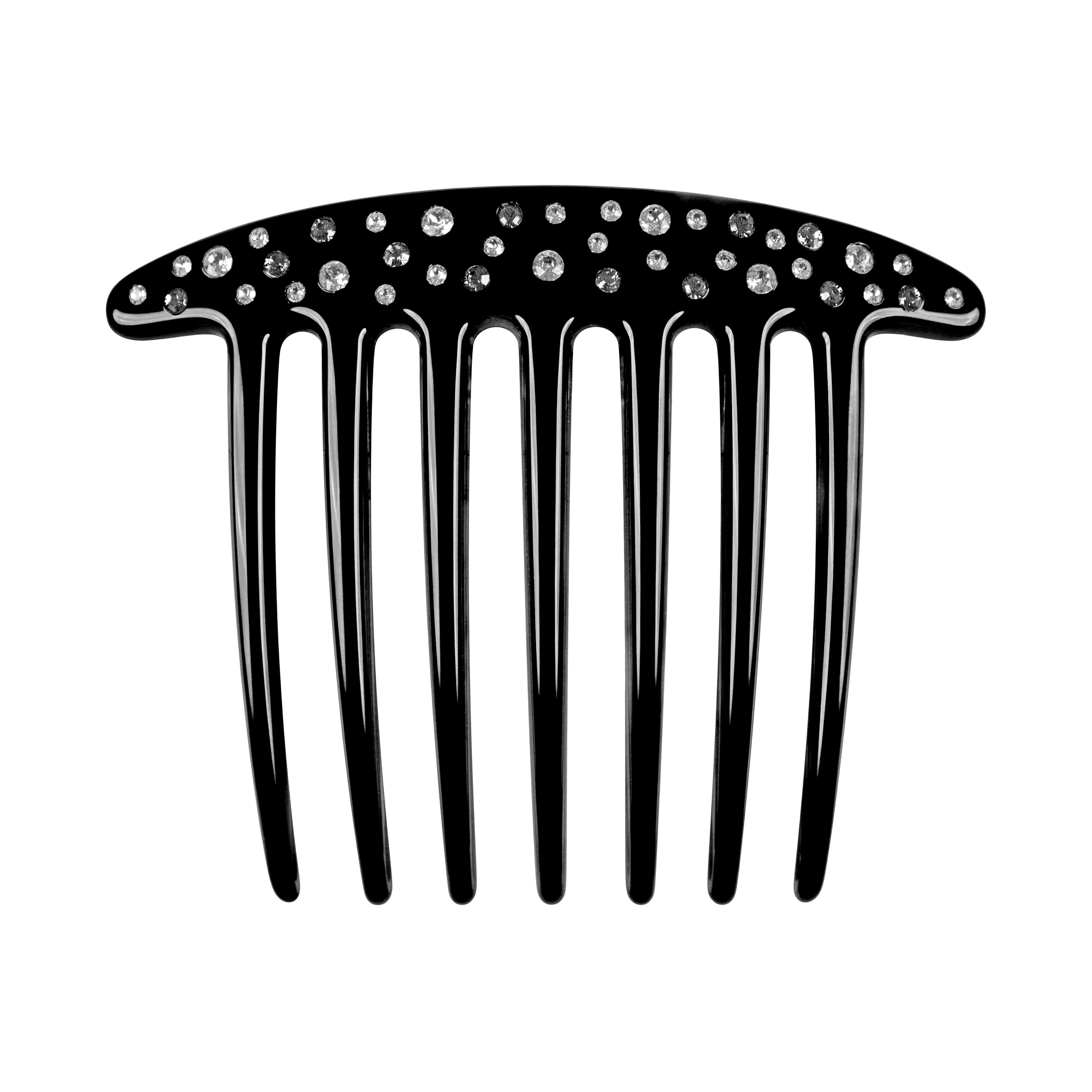 Semi Crystal French Black Twist Comb
