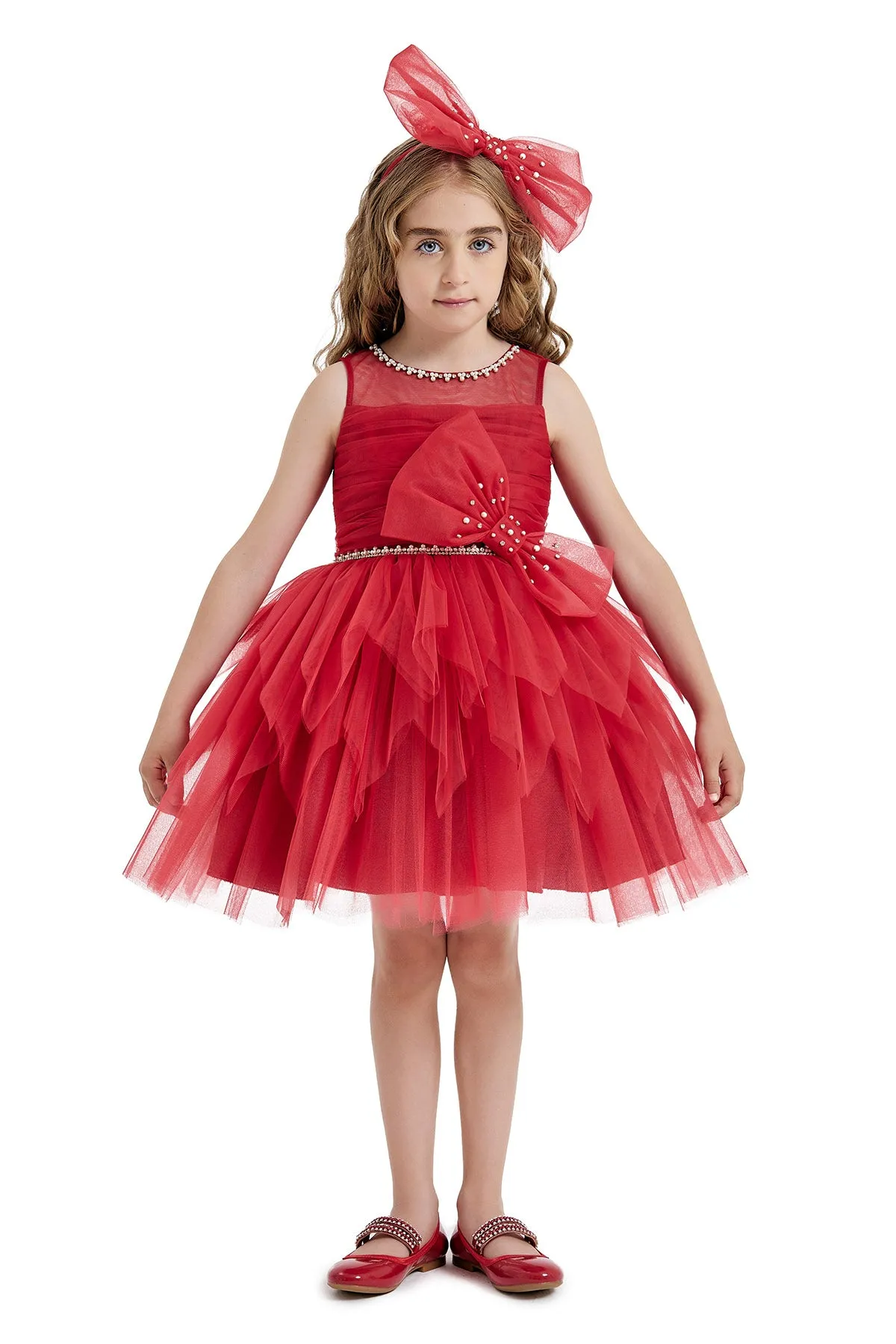 Short Red Tulle Dress for Girl