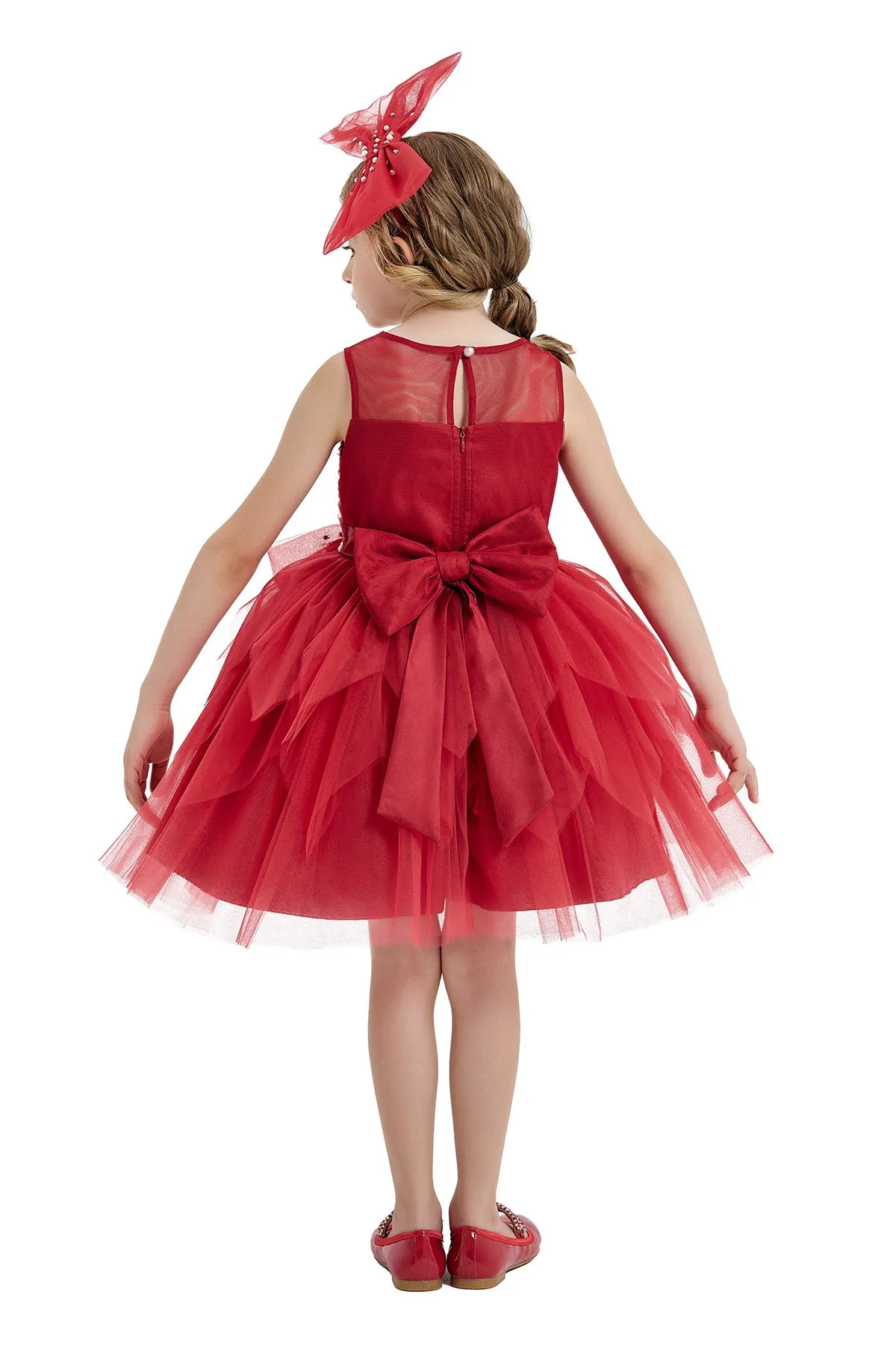 Short Red Tulle Dress for Girl