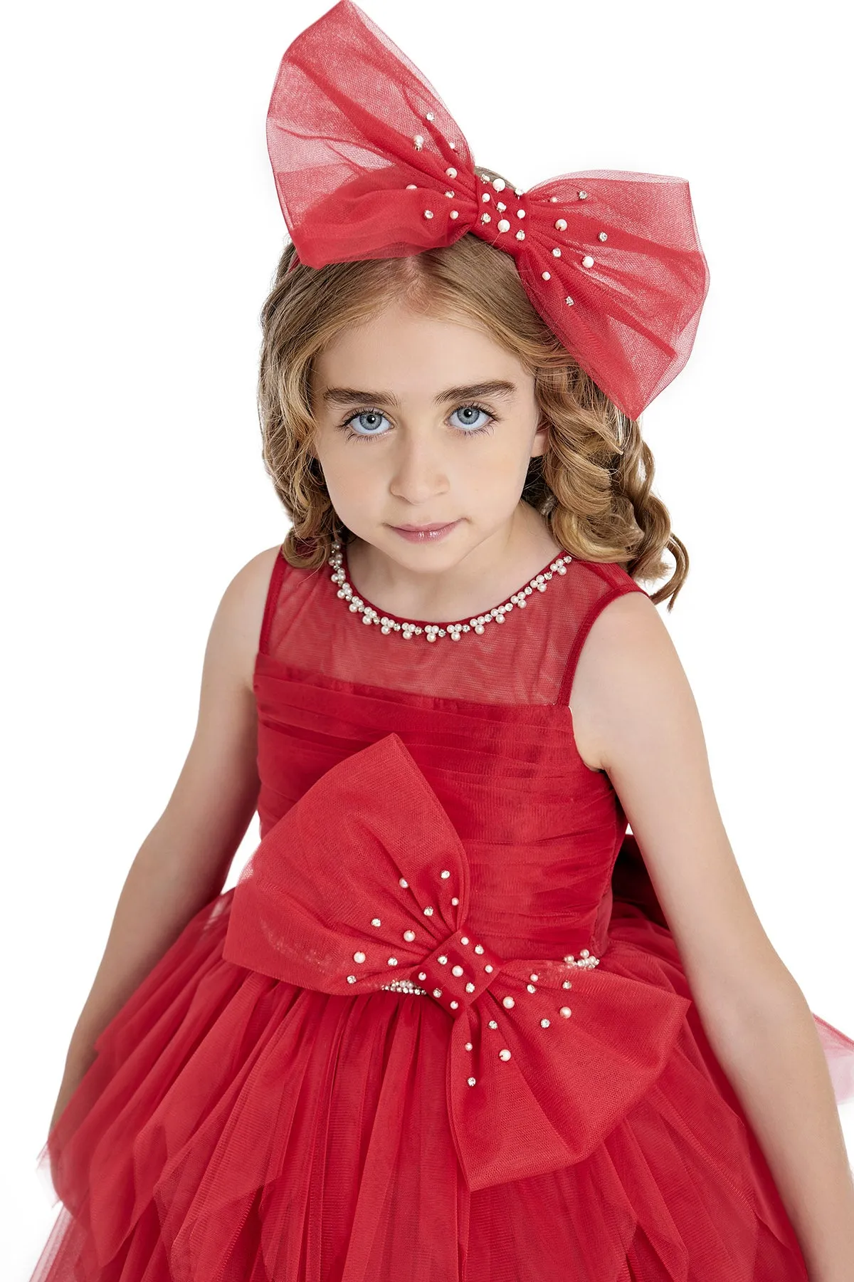 Short Red Tulle Dress for Girl