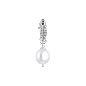 Single Barbed Wire Pearl Dangly Earring