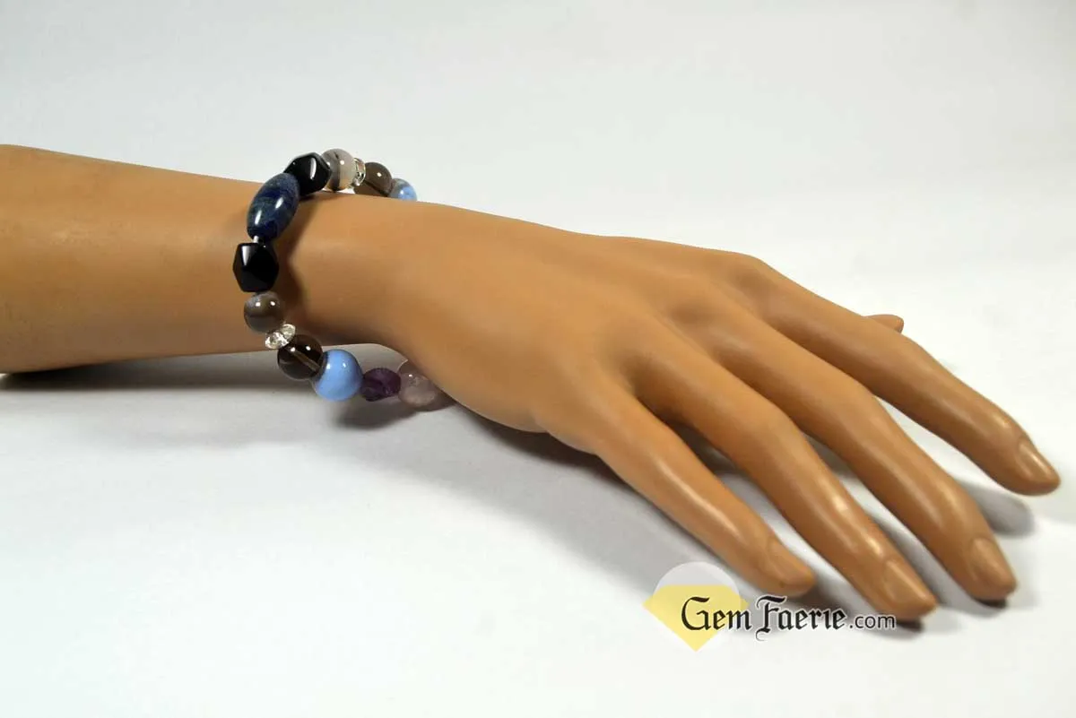 SLEEP BRACELET - Amethyst, Moonstone, Clear Quartz, Rose Quartz, Agate, Blue Chalcedony, Red Jasper, Lapis Lazuli, Smoky Quartz & Obsidian