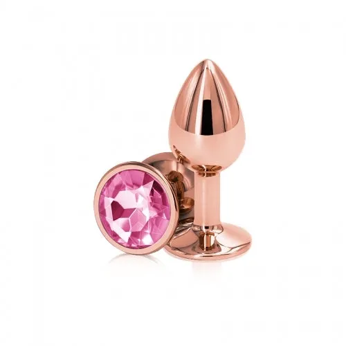 Small Rose Gold Plug with Pink Gem
